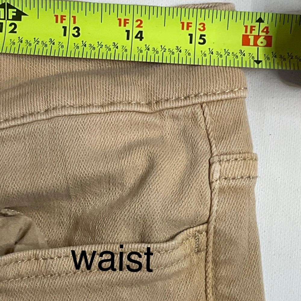 VERVET women's DEW DROP FLARE JEANS DENIM TAN V3029 High rise stretch raw hem 31 - Picture 6 of 10